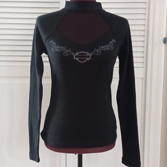 Harley-Davidson Tops - Harley-Davidson Black w/ Mesh Opening Long Sleeved Shirt - M